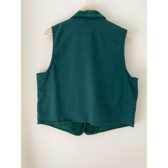 Vintage Emerald Green Corduroy Vest, 90’s, Preppy - Picture 5 of 7